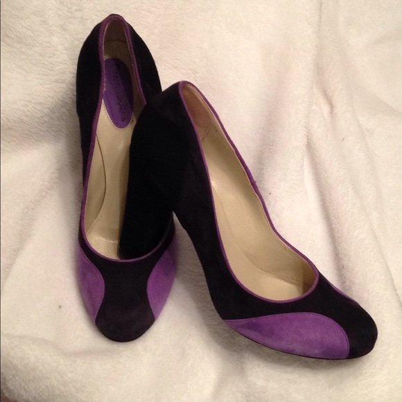 purple and black pumps